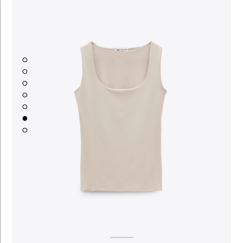 Zara Wide Strap Stretch Top in Beige